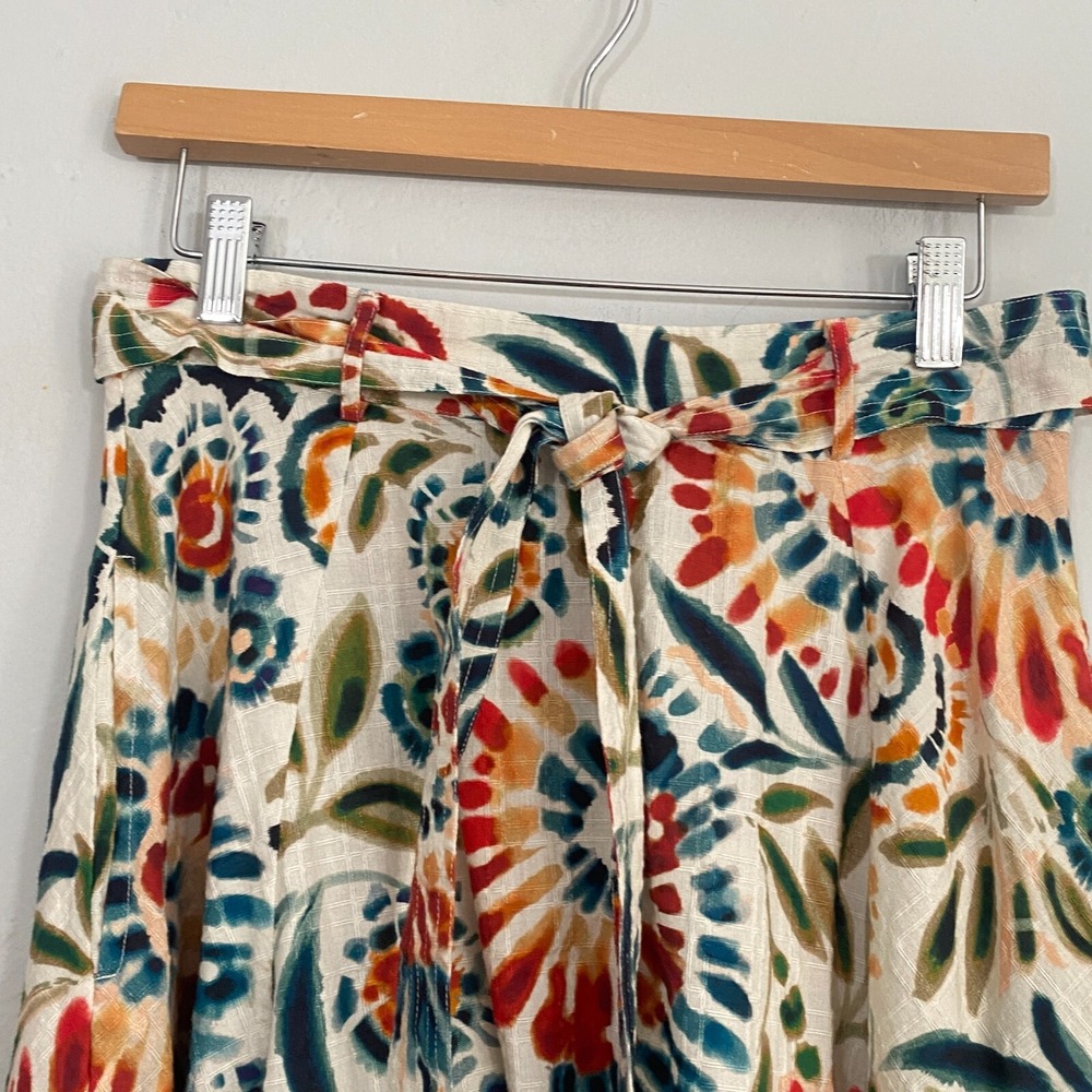 Stella Forest Midi Skirt Waist Size 28 Small Multicolor Floral Tie Dye Cotton - Picture 3 of 10